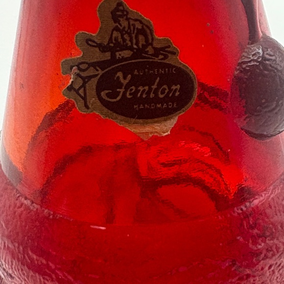 Vintage Fenton Old Santa Claus Amberina / Ruby Glass Fairy Lamp SHADE ONLY - Picture 8 of 8